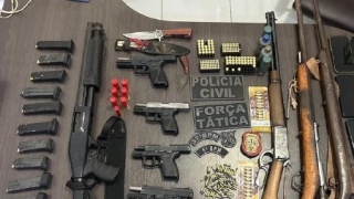 Armas e munições apreendidas pela Polícia Civil do Maranhão 